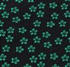 Pajarita y pañuelo negros con flores verdes tejido