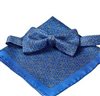 Pajarita y Pañuelo seda azul Francia con Paisley azul