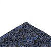Pañuelo de bolsillo gris con cachemir azul
