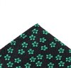 Pañuelo de bolsillo negro con flores verdes