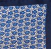 Pañuelo Seda Flores Azul y Gris Detalle
