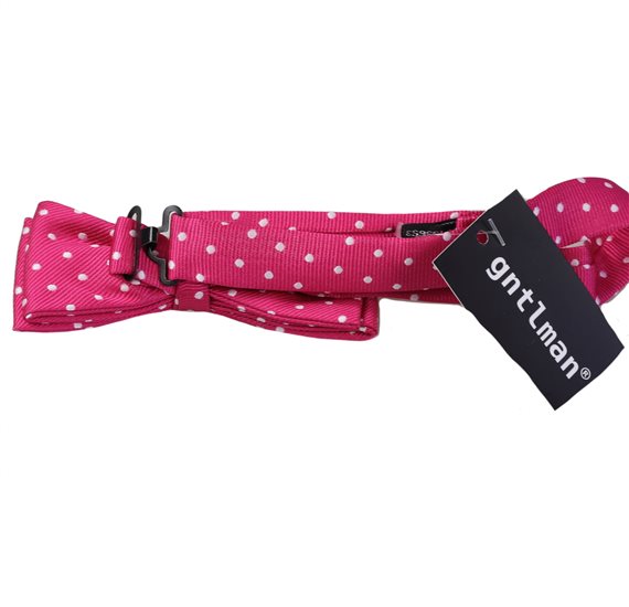 Pajarita Niño Magenta Lunares