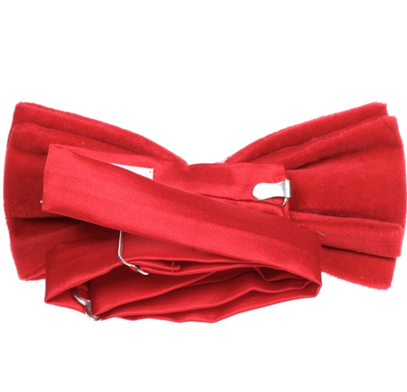 Pajarita Terciopelo Roja