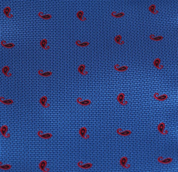 Pajarita y Pañuelo Azulón con Paisley Tejido
