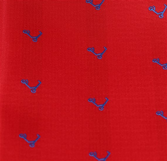 Pajarita y Pañuelo Rojo con Patinetes Tejido