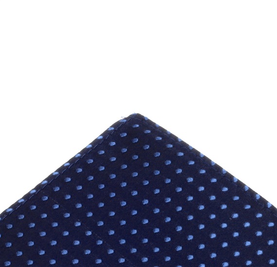 Pañuelo azul marino con lunares azul celeste
