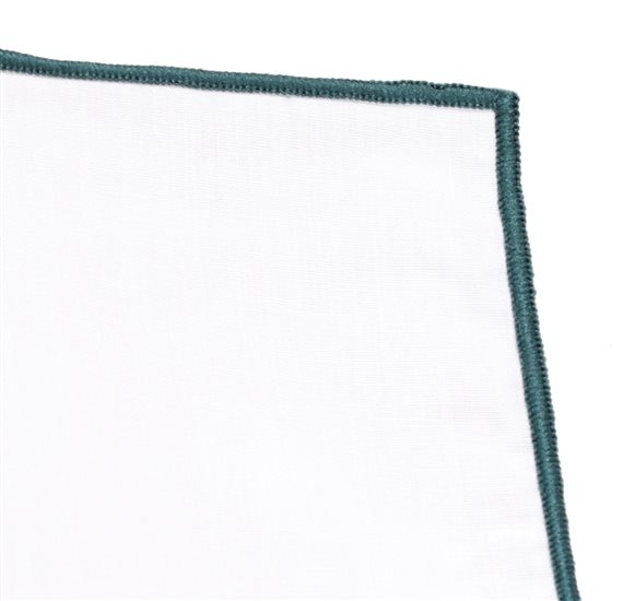 Pañuelo Bolsillo Blanco y Verde Oscuro