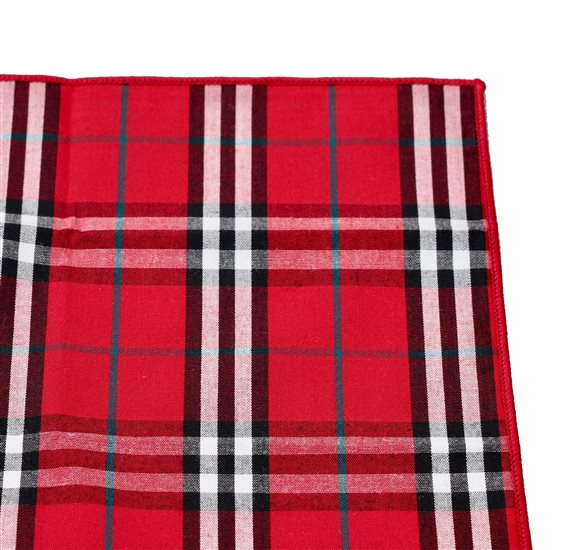 Pañuelo Bolsillo Cuadro Escocés Rojo