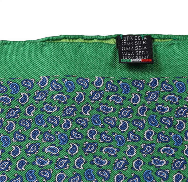 Pañuelo Bolsillo Seda Verde Cachemir