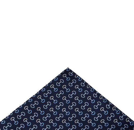 Pañuelo de bolsillo azul marino con bocado equitación