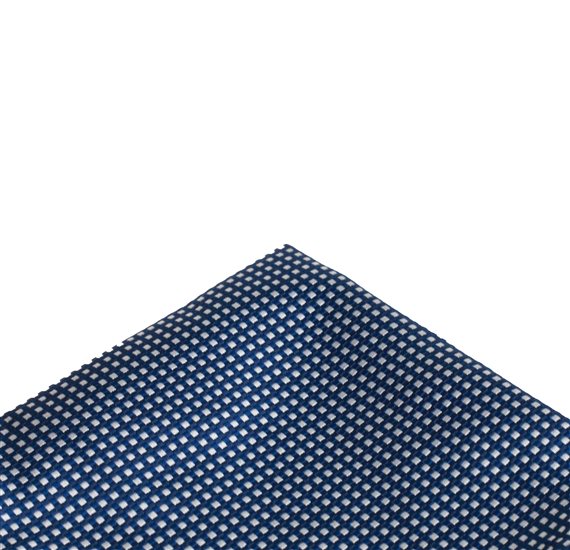Pañuelo de bolsillo azul marino con cuadros blancos