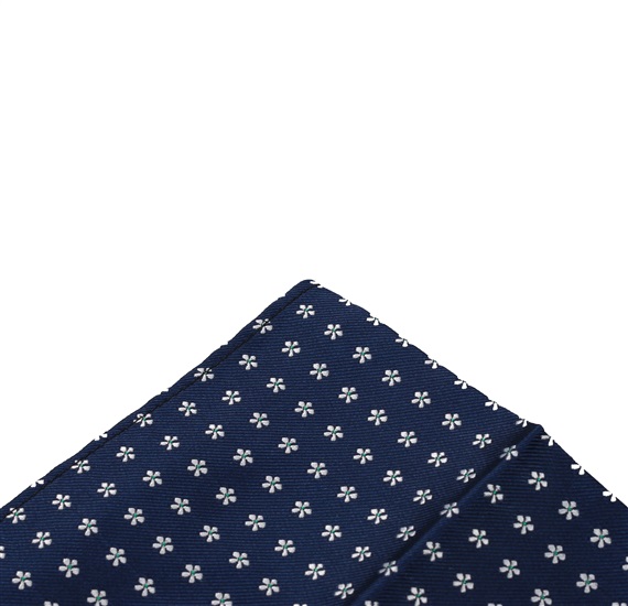 Pañuelo de bolsillo azul marino con margaritas