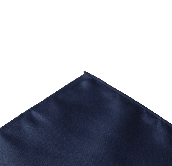 Pañuelo de bolsillo raso azul marino