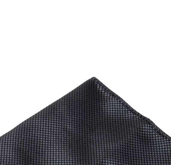 Pañuelo de bolsillo raso gris oscuro