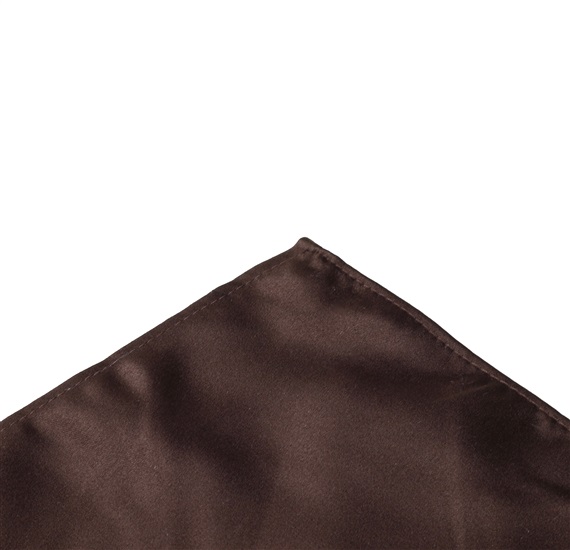 Pañuelo de bolsillo raso marrón oscuro