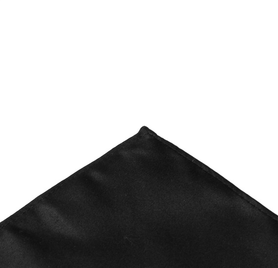 Pañuelo de bolsillo raso negro