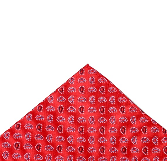 Pañuelo de bolsillo roja con cashmere azul