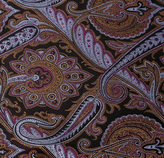 Tela Pañuelo Bolsillo Cachemir Morado y Marron
