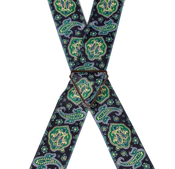 Tirante negro cachemir verde  Cruce