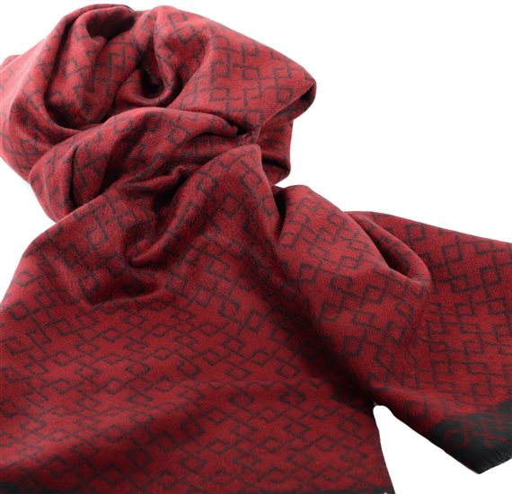 Bordeaux Schal mit geometrischem Design