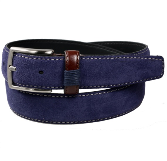 Ledergürtel in Marineblau