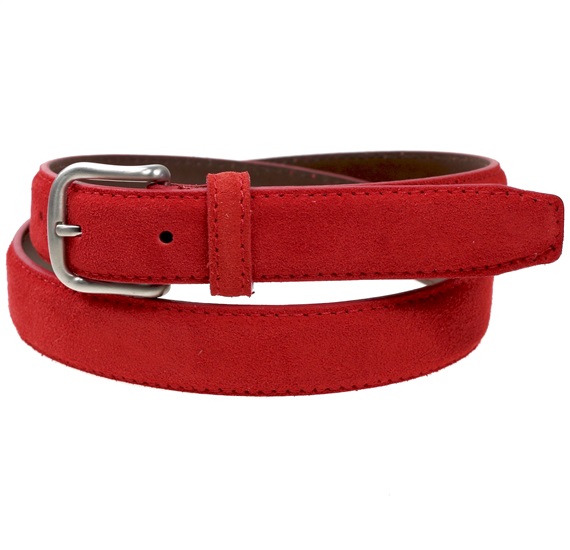Roter Wildleder-Gürtel "Cadet" Ferrari