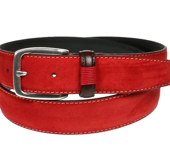 Roter Wildledergürtel
