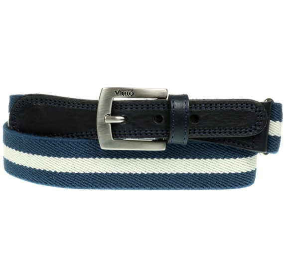 Blauer Kinder Gürtel mit Beige Streifen