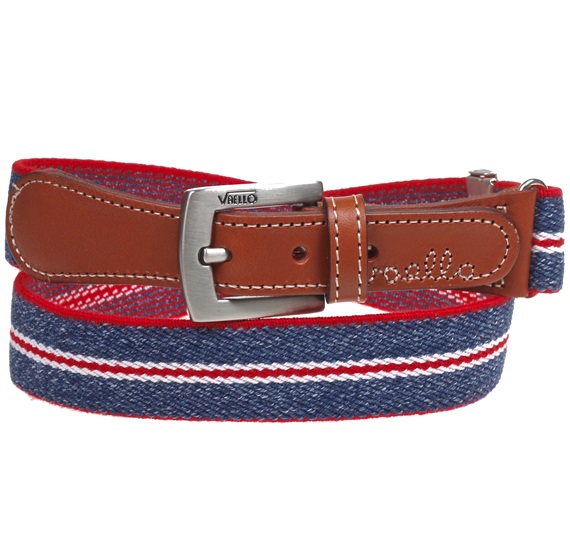 Elastischer Kinder Gürtel in Blau Jeans und Rot