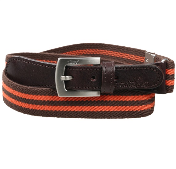 Cinturon Niño Elastico Rayas Marrón y Naranja