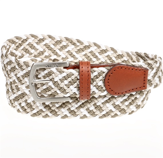 Gewebter Elastischer Kinder Gürtel in Beige und Khaki