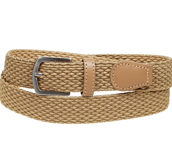 Geflochtener Elastischer Kinder Gürtel in Beige und Gold