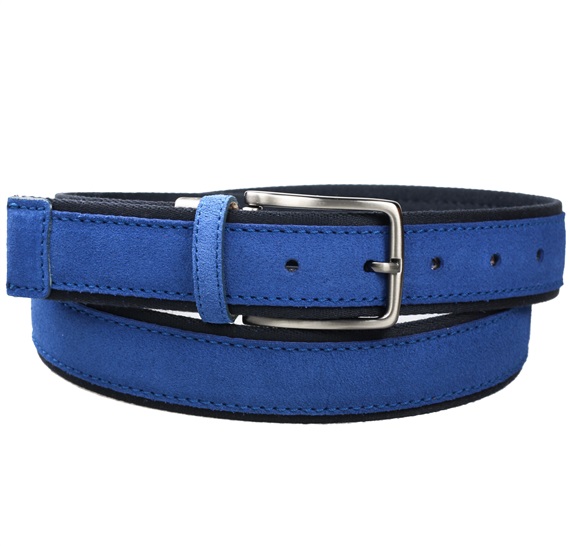Blauer Wildledergürtel