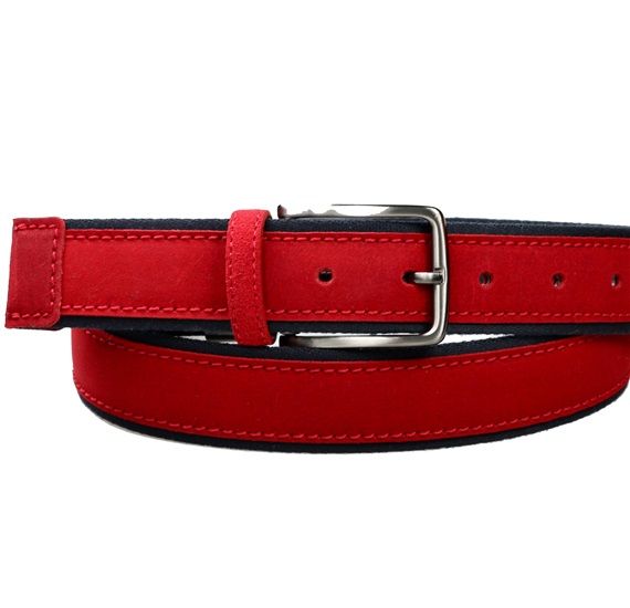 Roter und Blauer Wildledergürtel