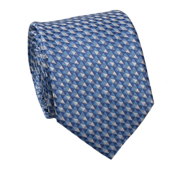 Blaue Krawatte mit geometrischem Muster