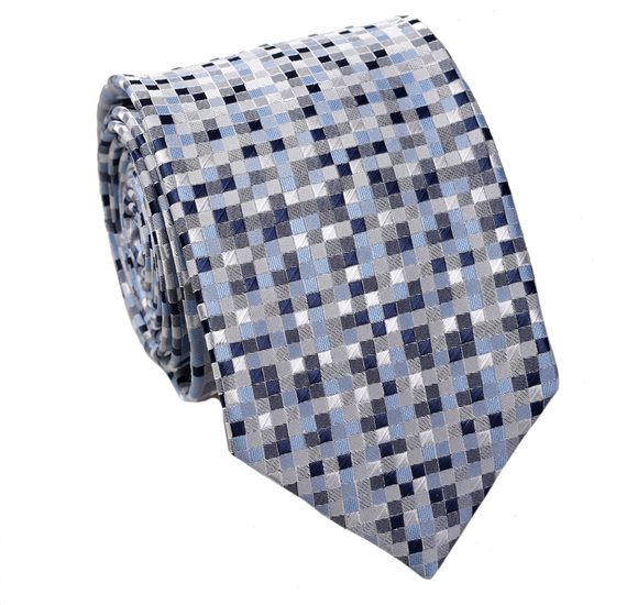 Blaue Krawatte mit geometrischem Design