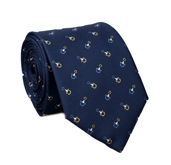 Krawatte und Taschentuch Seide Blau Paisley