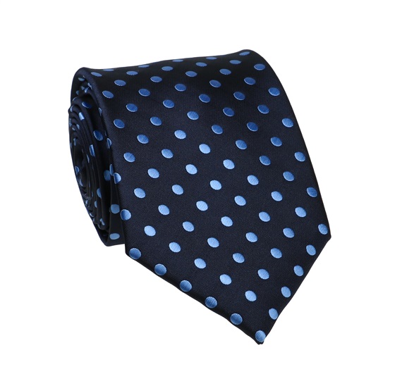 Dunkelblaue Krawatte mit blauen Punkten