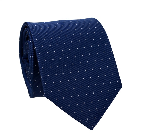 Dunkelblaue Krawatte mit Weißen Punkten