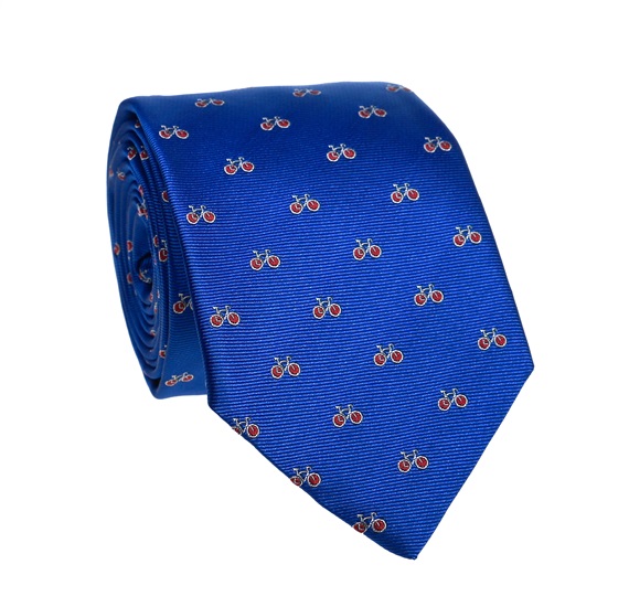 Blaue Krawatte mit Roten Fahrrädern