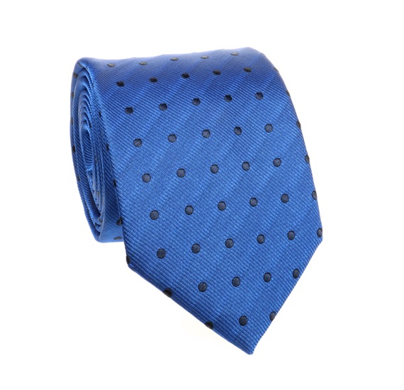 Blauer Krawatte mit Schwarzen Punkten