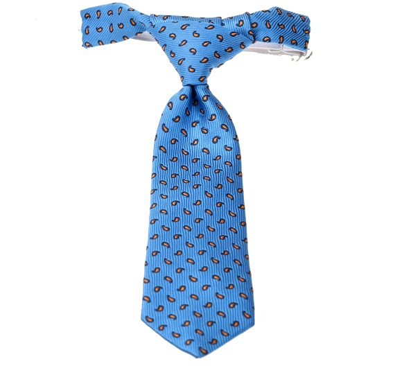 Krawatte Babyblau Kaschmir Orange