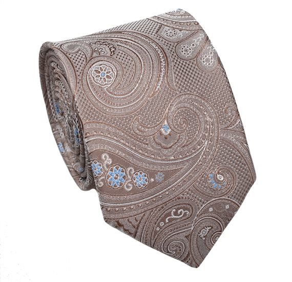 Beige Krawatte mit Paisley-Muster
