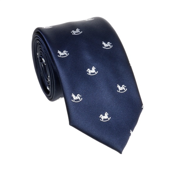 Krawatte Marineblau mit Weißen Pferdchen