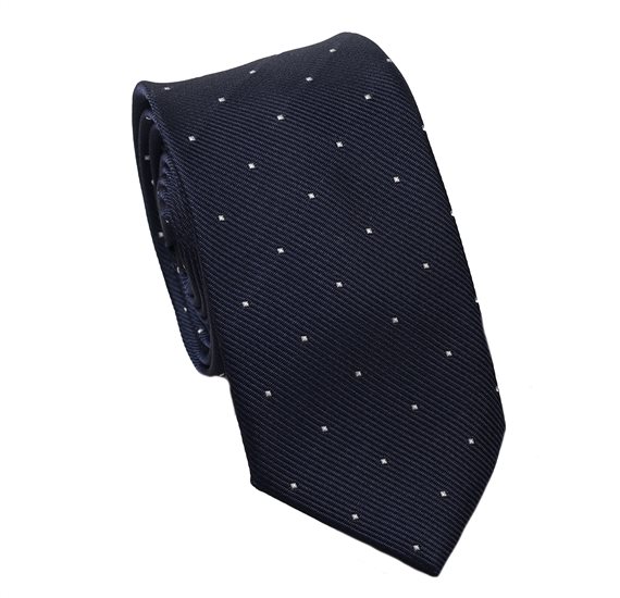 Krawatte Marineblau mit Weißen Punkten