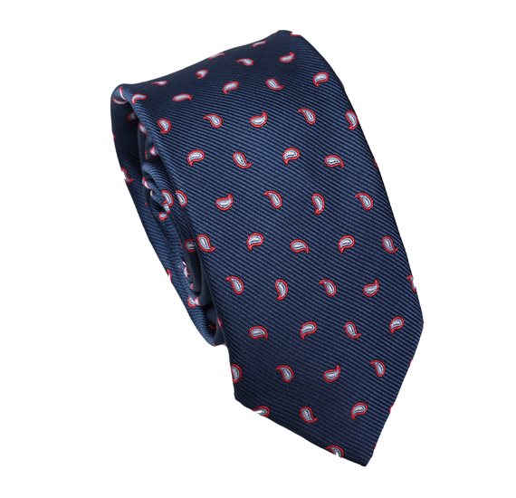 Krawatte Cadet Blau Rot Paisley