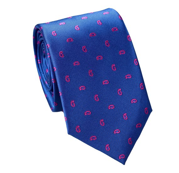 Krawatte Marineblau mit Königsblauem Paisley-Muster