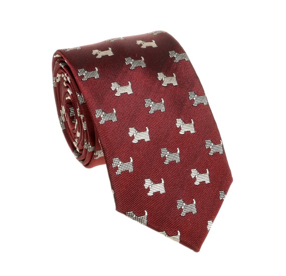Krawatte Kadett Bordeaux Schnauzer Beige