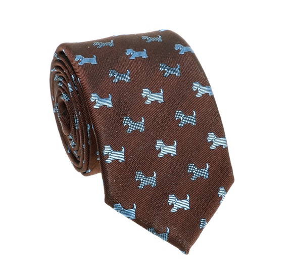 Krawatte Kadett Braun Schnauzer Blau
