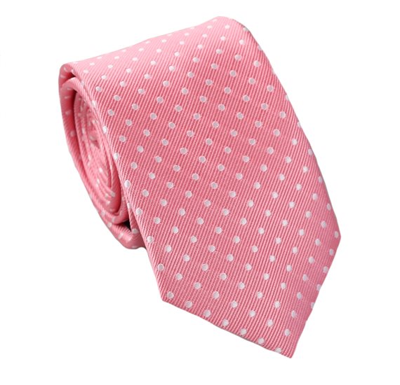 Krawatte in Rosa mit Weißen Punkten